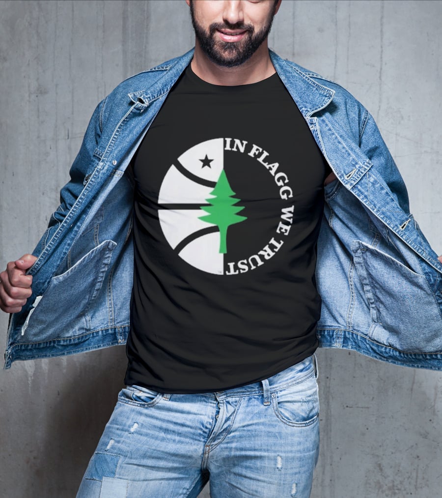 In Flagg We Trust Dallas Mavericks Pine Tree Basketball Star T-Shirt