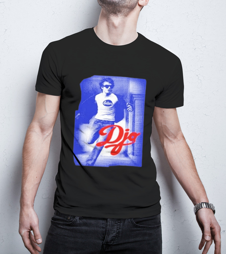 DJO Oficial Tienda Lollapalooza Estilo Vintage Azul Rojo T-Shirt