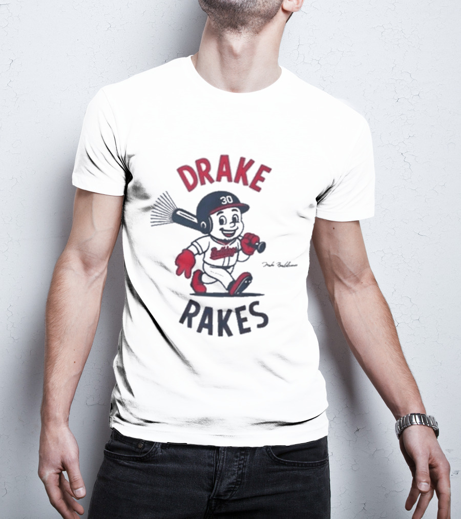 Drake Rakes Baseball Character With Number 30 And Rake Bat T-Shirt