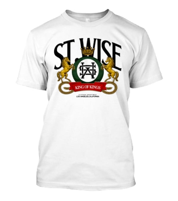ST Wise Crowned Horse Emblem Los Angeles California T-Shirt