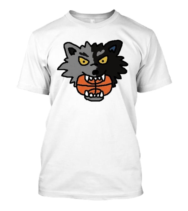 Timberwolves New Profile Pic Two Tone Wolf With Basketball T-Shirt