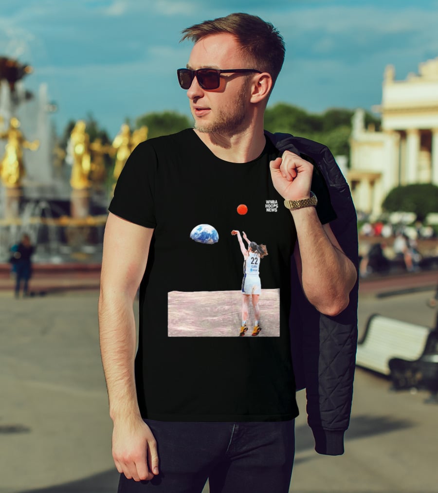 Caitlin Clark Indiana Fever WNBA Shooting Basketball On Lunar Surface T-Shirt