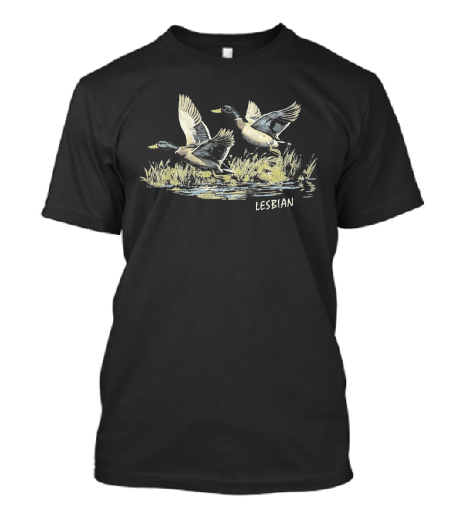 Ducks In Flight Lesbian Wildlife Scene T-Shirt