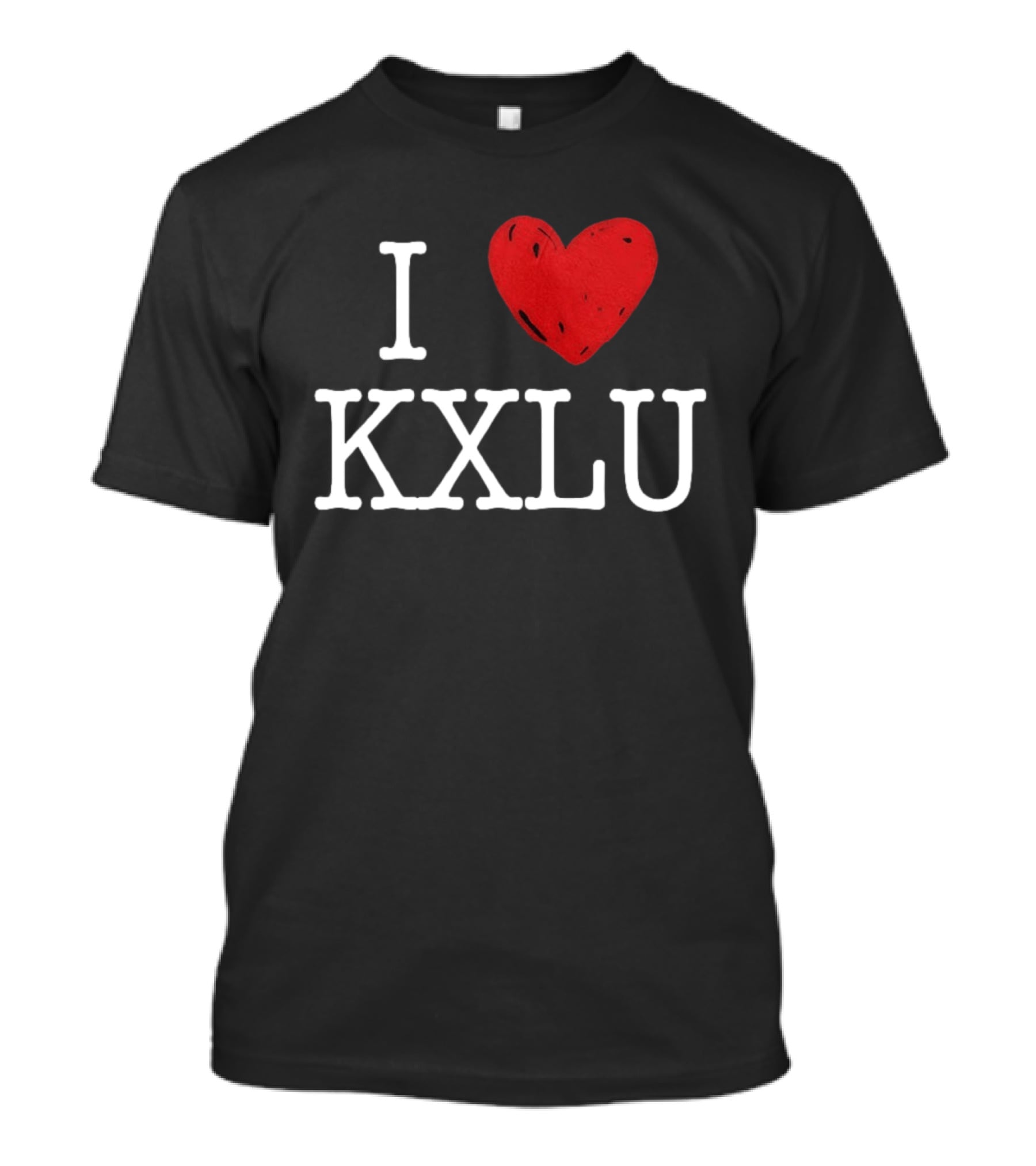 I Love KXLU Radio Station Red Heart T-Shirt