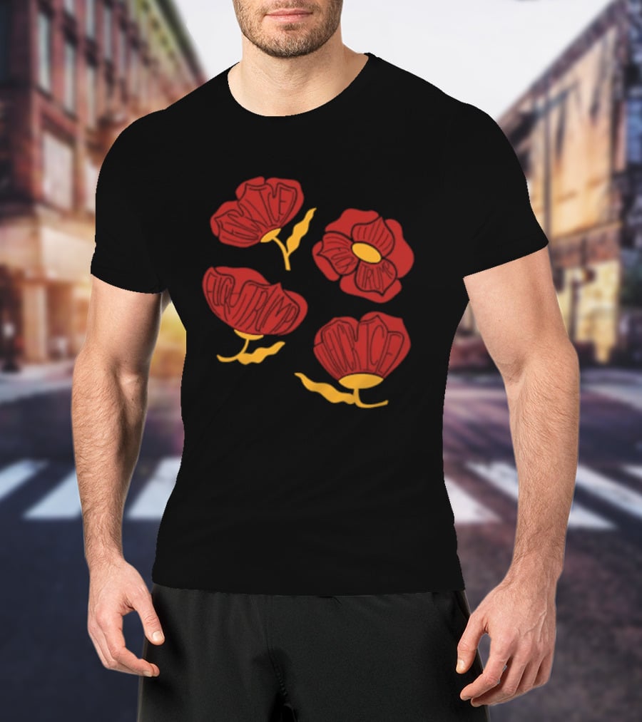 Red Poppy Floral Fuck Trump T-Shirt