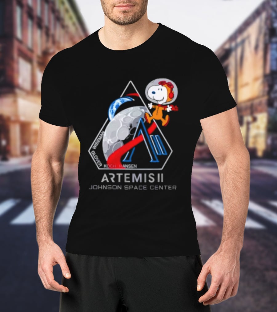 Artemis II Snoopy Johnson Space Center NASA Moon Mission T-Shirt