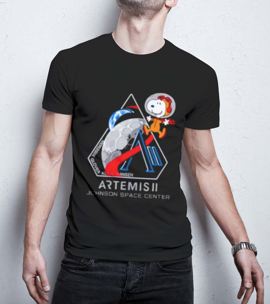 Artemis II Snoopy Johnson Space Center NASA Moon Mission T-Shirt
