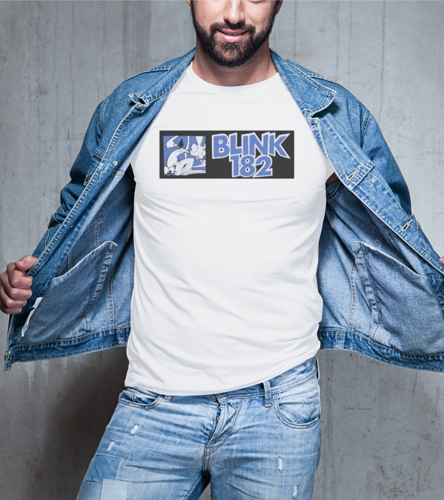 Blink 182 Limited Edition Blue White Cartoon Art 25 Box T-Shirt