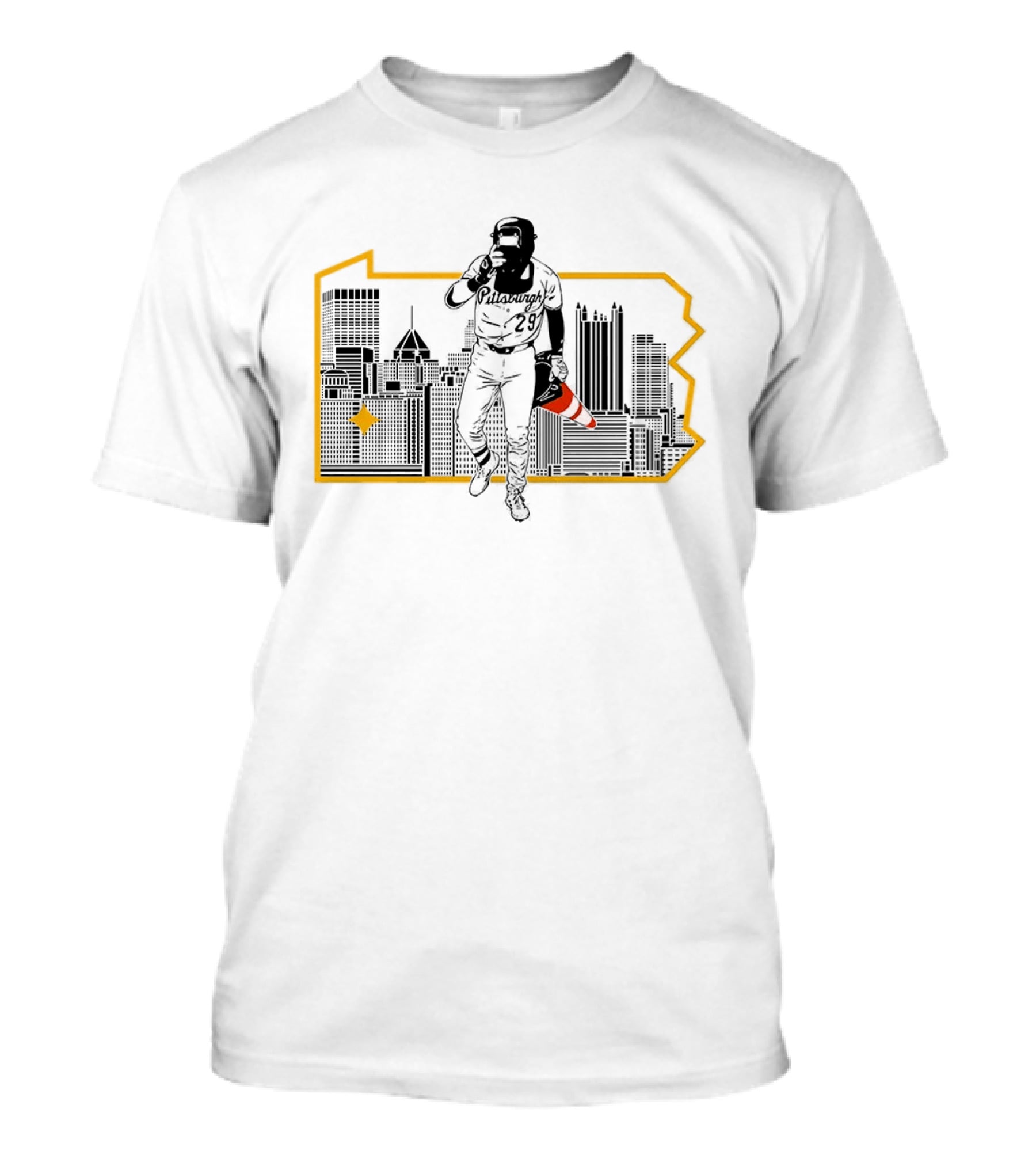 Fear The Cone Ryan O'Hearn Pittsburgh Pirates Baseball Pennsylvania Skyline T-Shirt