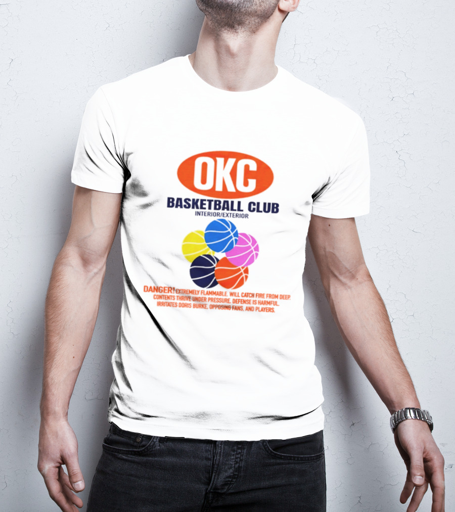 OKC Basketball Club Five Color Interior Exterior Balls T-Shirt