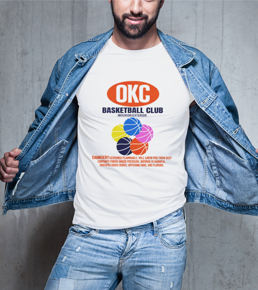 OKC Basketball Club Five Color Interior Exterior Balls T-Shirt
