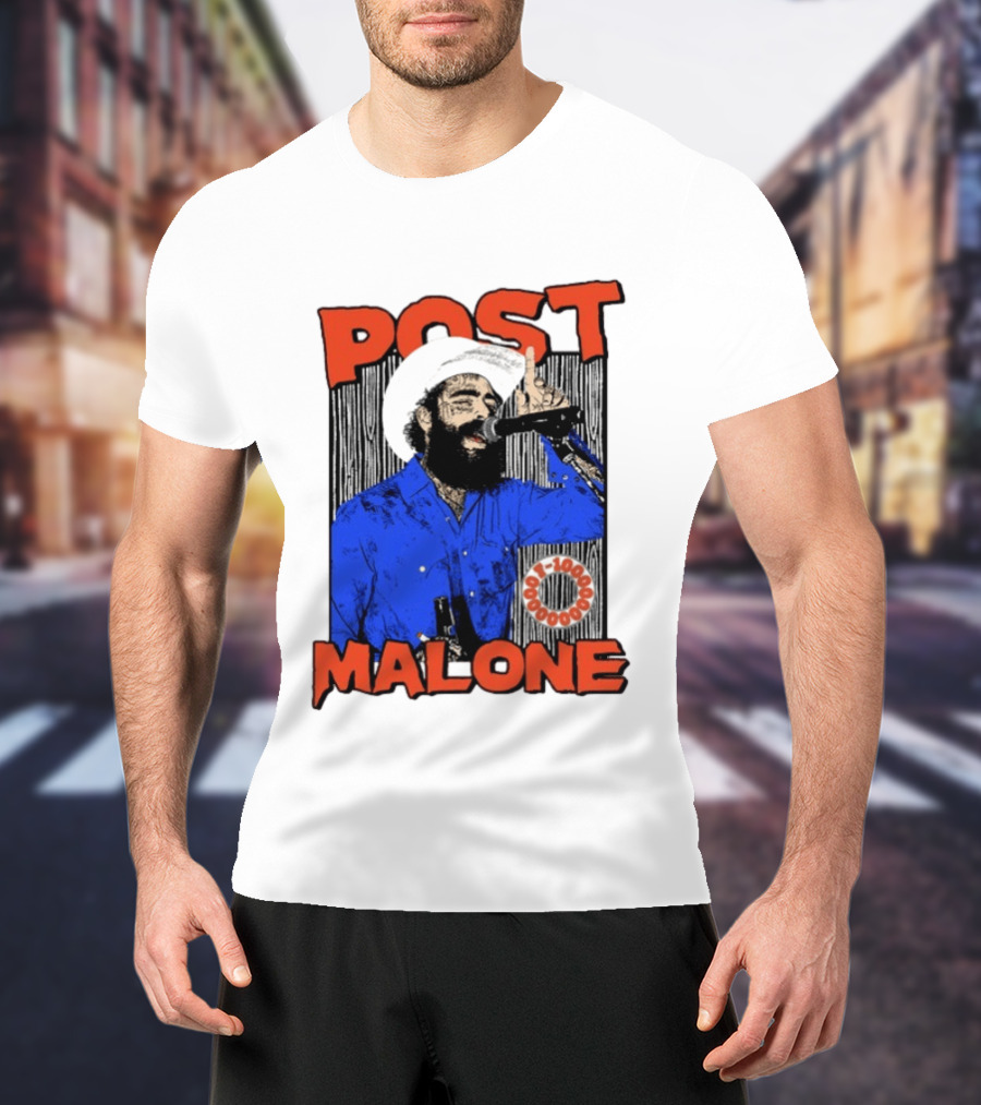 Post Malone Western Cowboy Singer Music Performance T-Shirt
