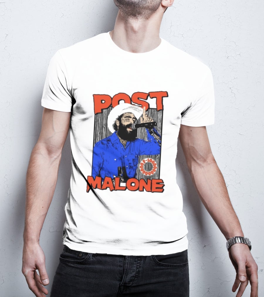Post Malone Western Cowboy Singer Music Performance T-Shirt