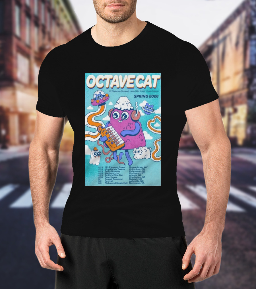 Octave Cat Tour 2026 Eli Winderman Jesse Miller Charlie Patierno T-Shirt