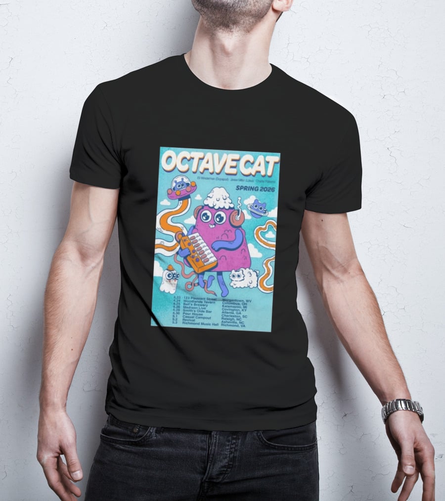 Octave Cat Tour 2026 Eli Winderman Jesse Miller Charlie Patierno T-Shirt
