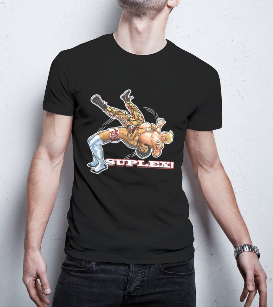 Saytoons Afro Kid Suplex Wrestling Action T-Shirt