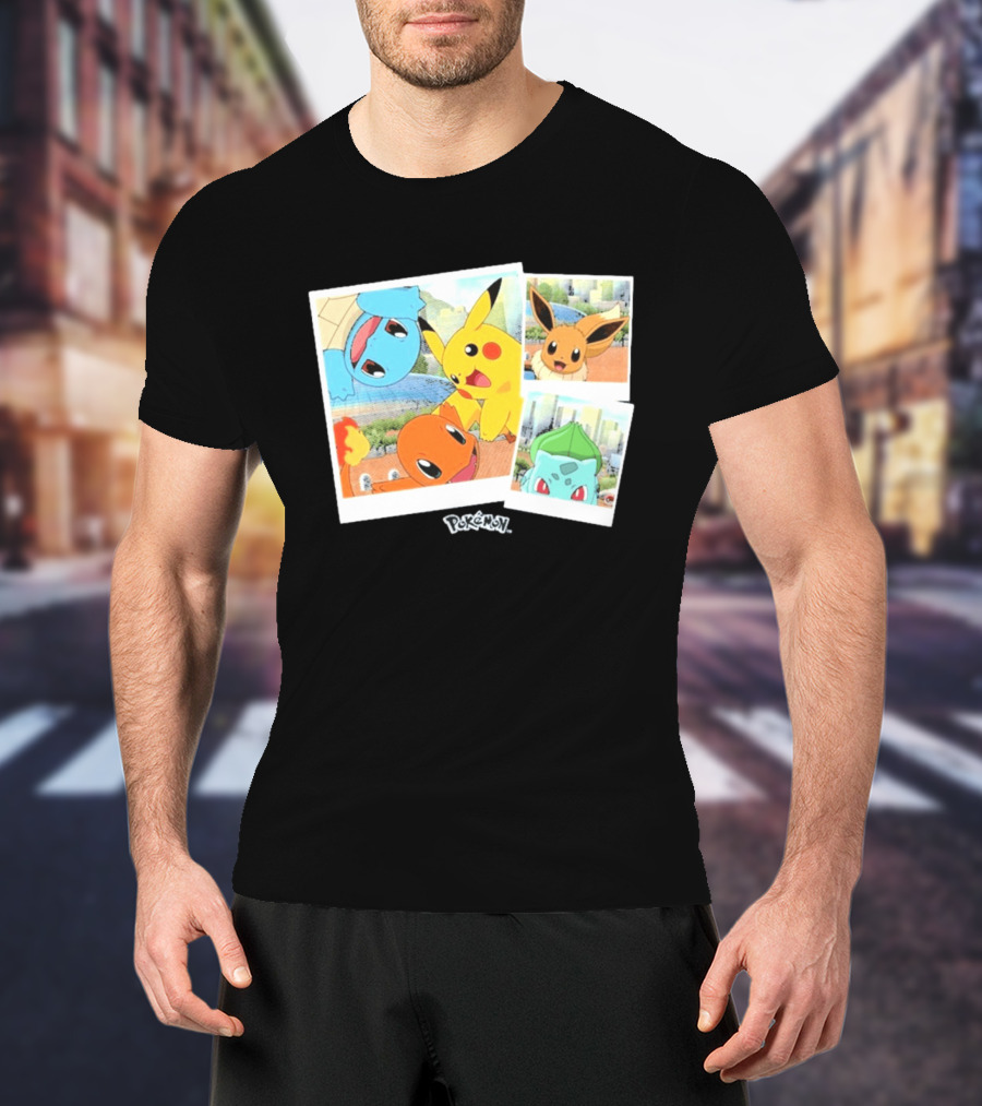 Pokemon Squirtle Pikachu Charmander Waterfront Adventure T-Shirt