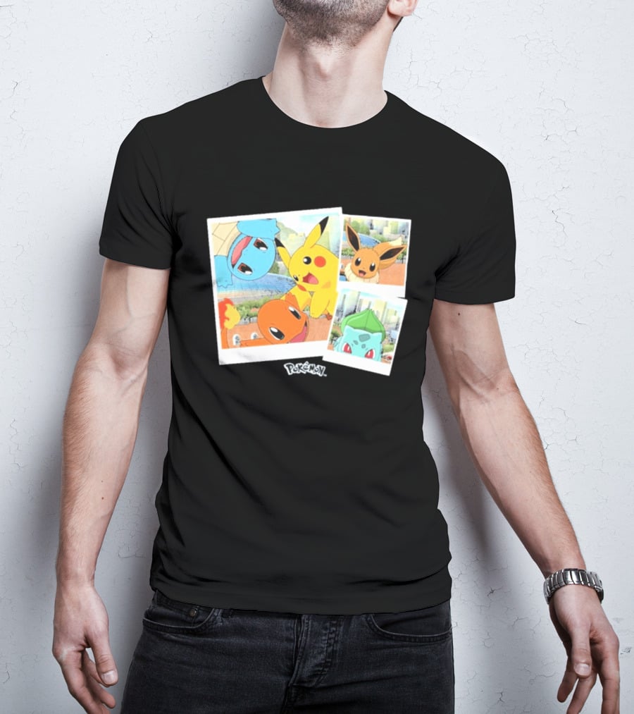 Pokemon Squirtle Pikachu Charmander Waterfront Adventure T-Shirt