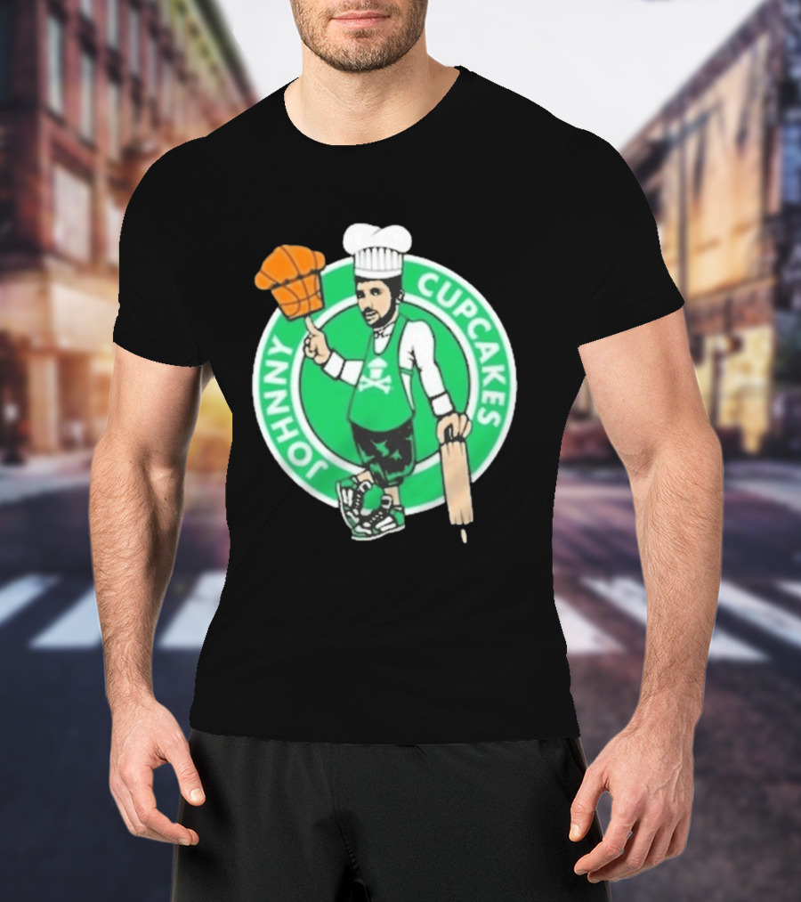 Johnny Cupcakes Chef Basketball Player With Rolling Pin And Basketball Cupcake T-Shirt