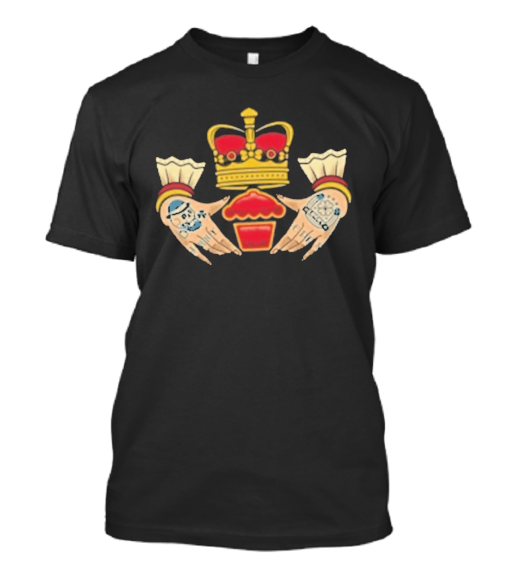 Johnny Cupcakes Claddagh Cakes Crown Hands Tattoo Cupcake T-Shirt