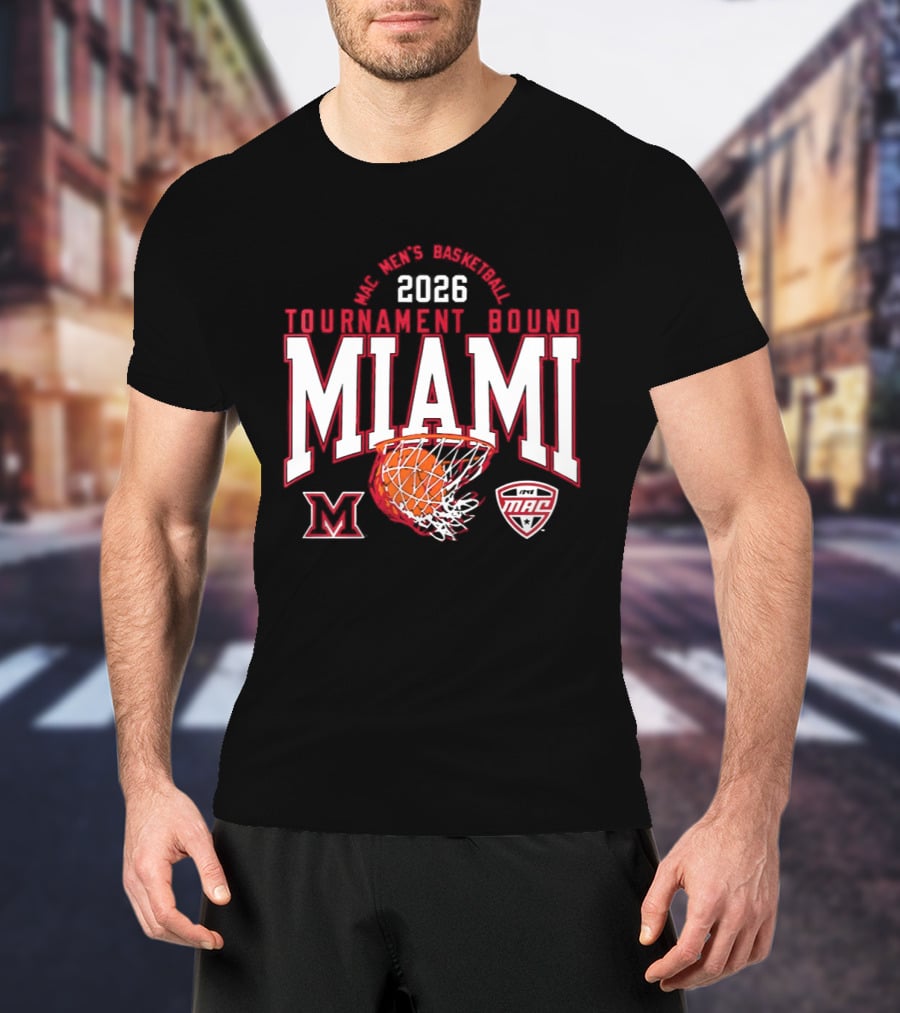 Miami RedHawks Men's Basketball 2026 Tournament Bound MAC Champions T-Shirt