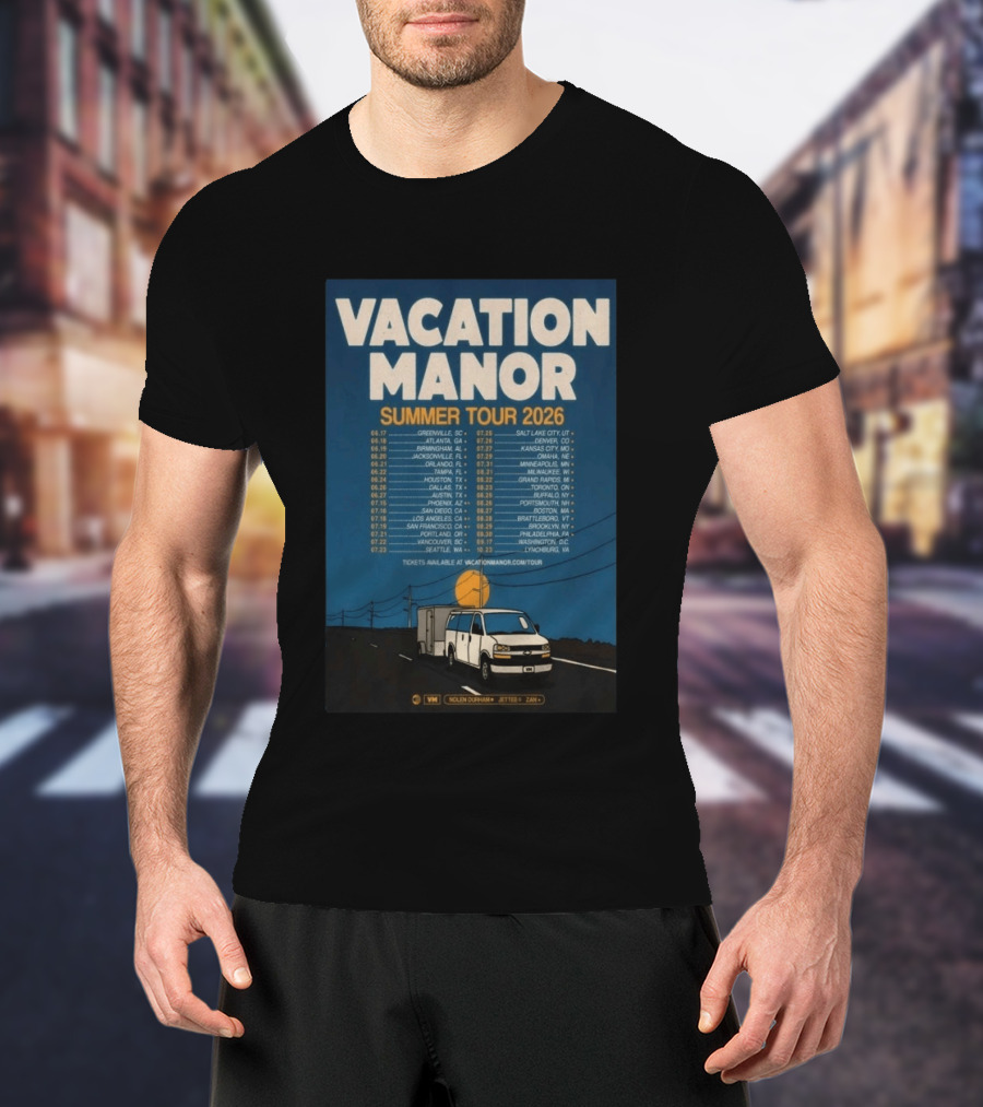 Vacation Manor Summer Tour 2026 Concert Dates And Locations T-Shirt