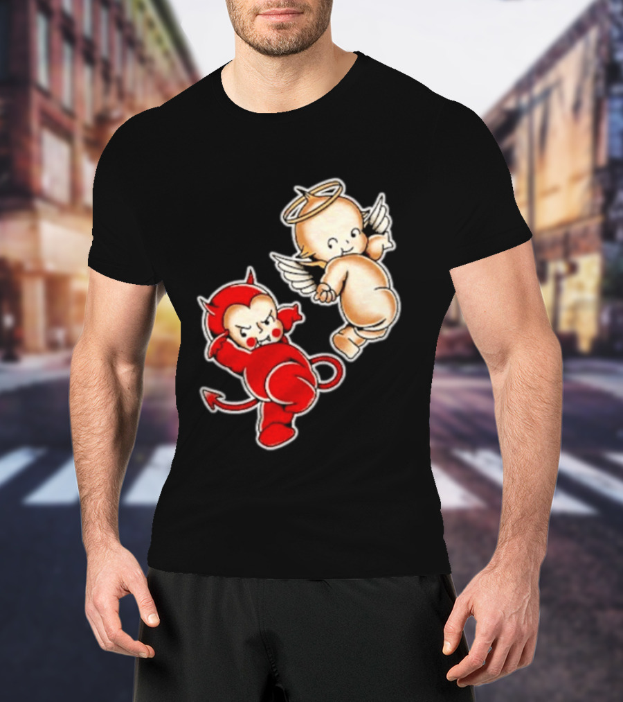 Kewpie Baby Devil Angel Cherubs Vintage Style Cute Cartoon Characters T-Shirt