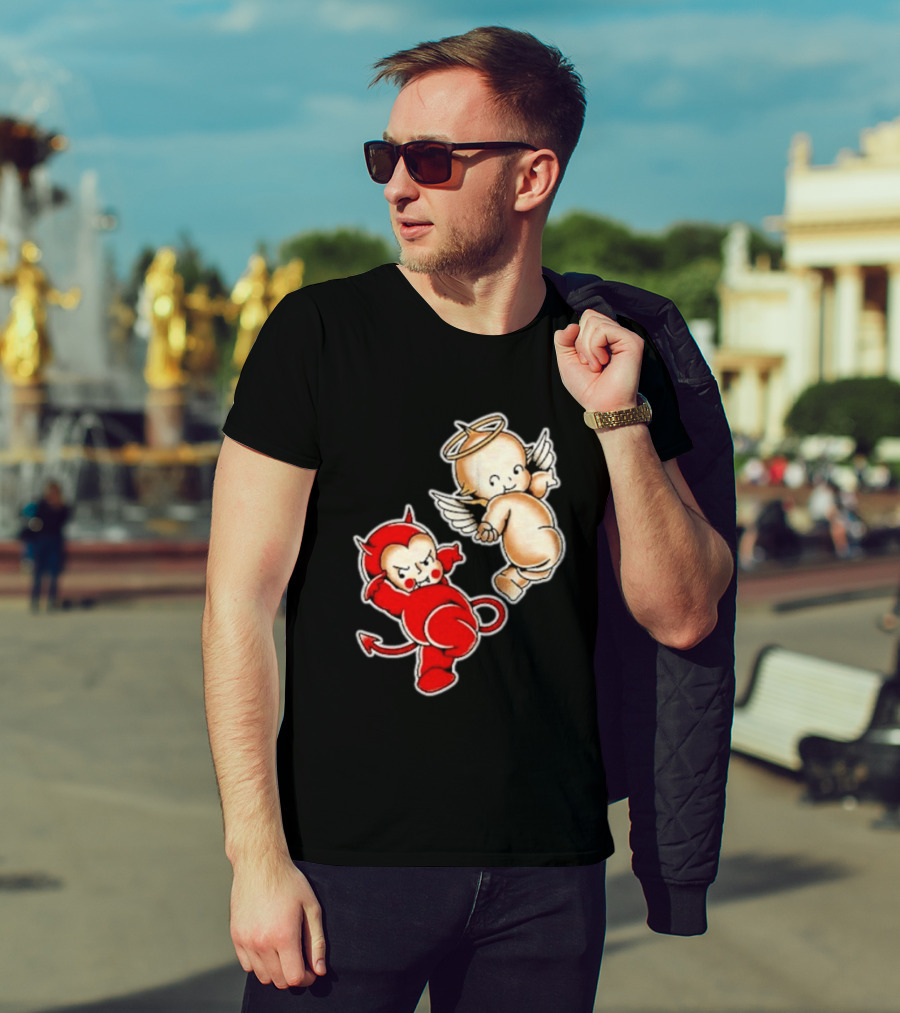 Kewpie Baby Devil Angel Cherubs Vintage Style Cute Cartoon Characters T-Shirt