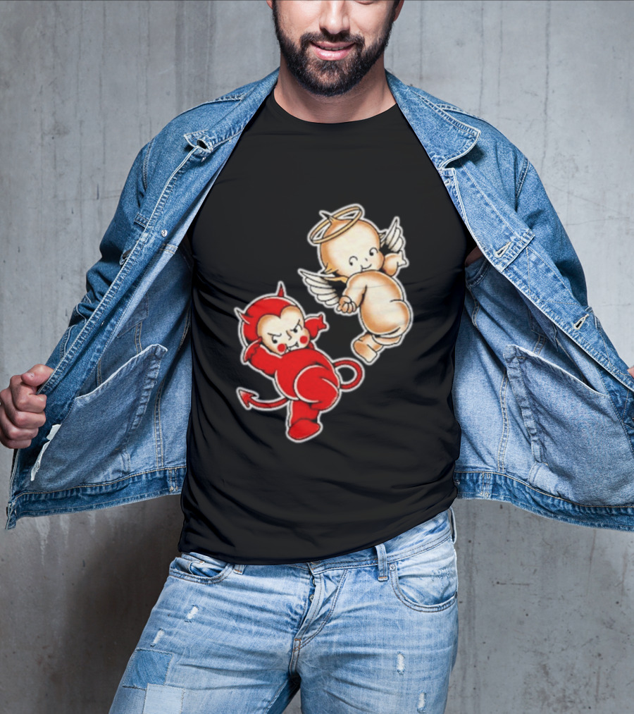 Kewpie Baby Devil Angel Cherubs Vintage Style Cute Cartoon Characters T-Shirt