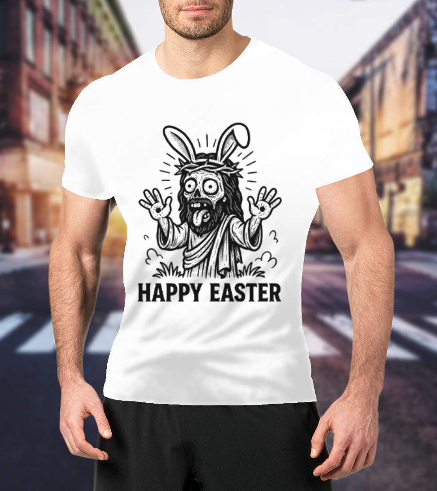 Happy Easter Zombie Bunny Jesus T-Shirt