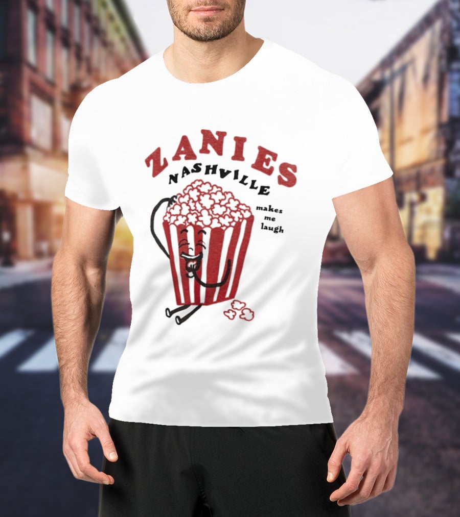 Zanies Nashville Makes Me Laugh Popcorn Cartoon T-Shirt