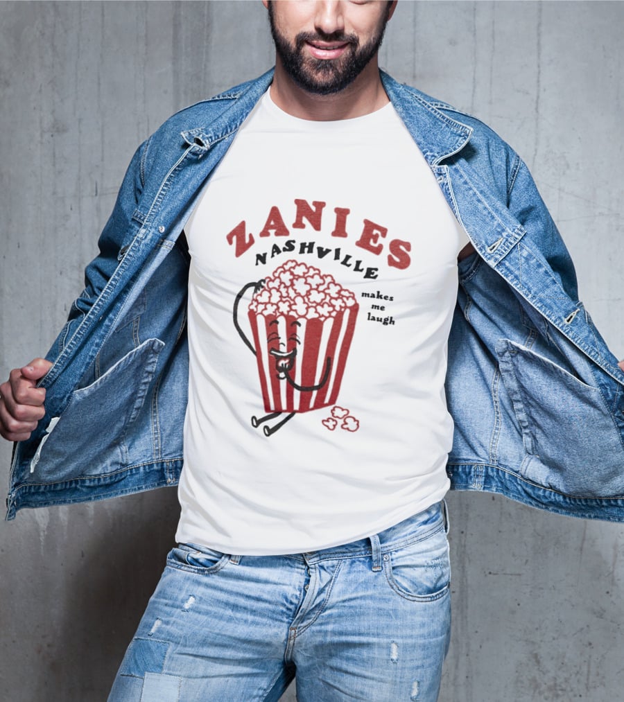Zanies Nashville Makes Me Laugh Popcorn Cartoon T-Shirt