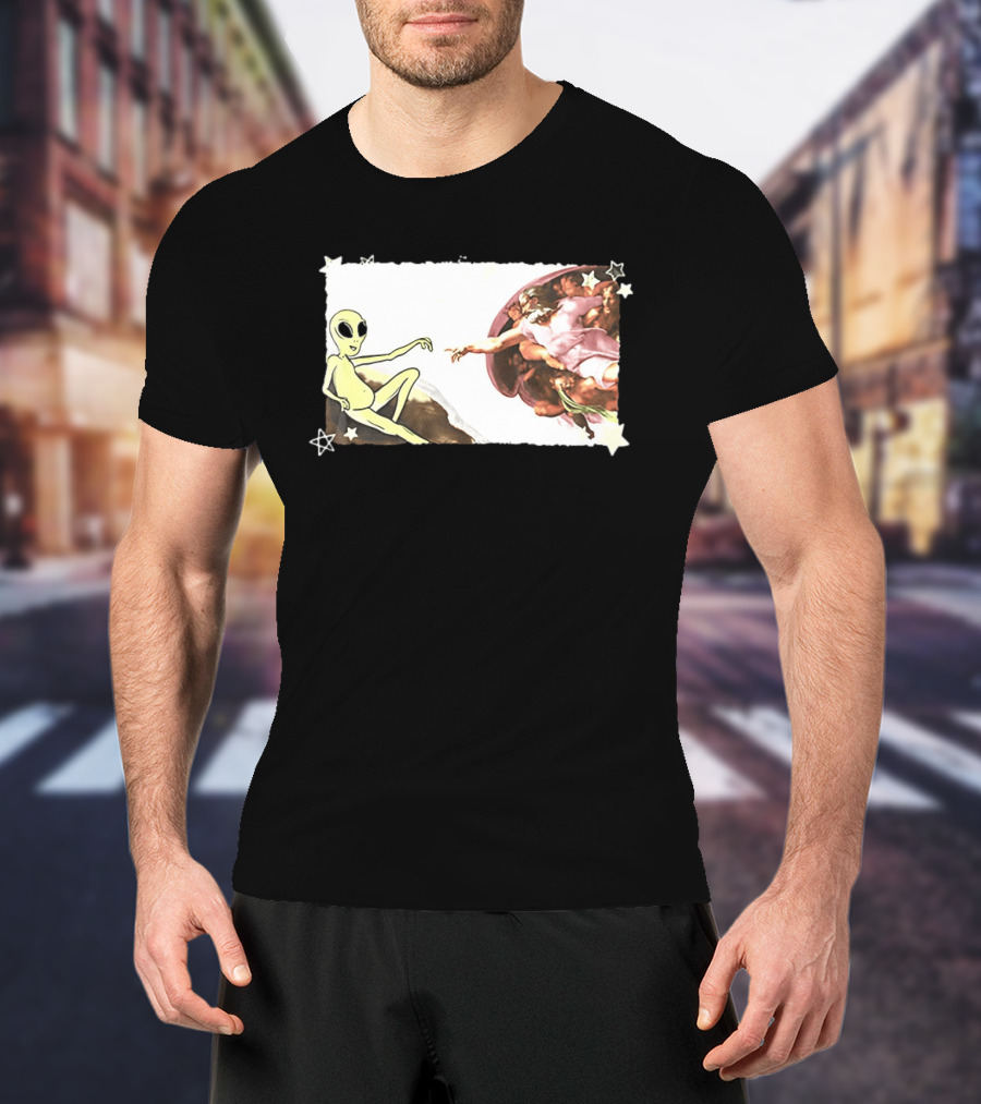 Big And Tall The Creation Of Aliens Extraterrestrial Renaissance Humor T-Shirt