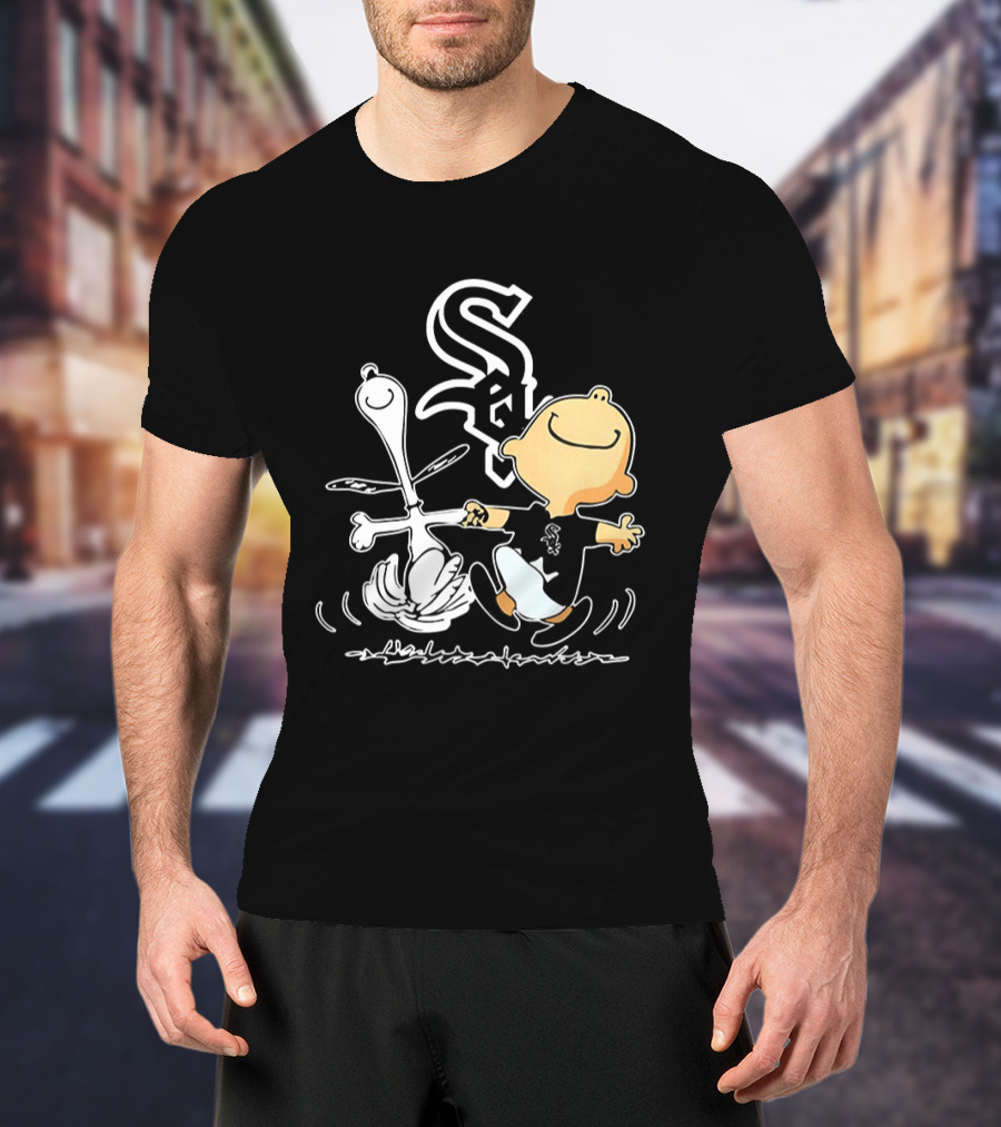 Charlie Brown Snoopy Chicago White Sox Dance Peanuts Comic Strip T-Shirt