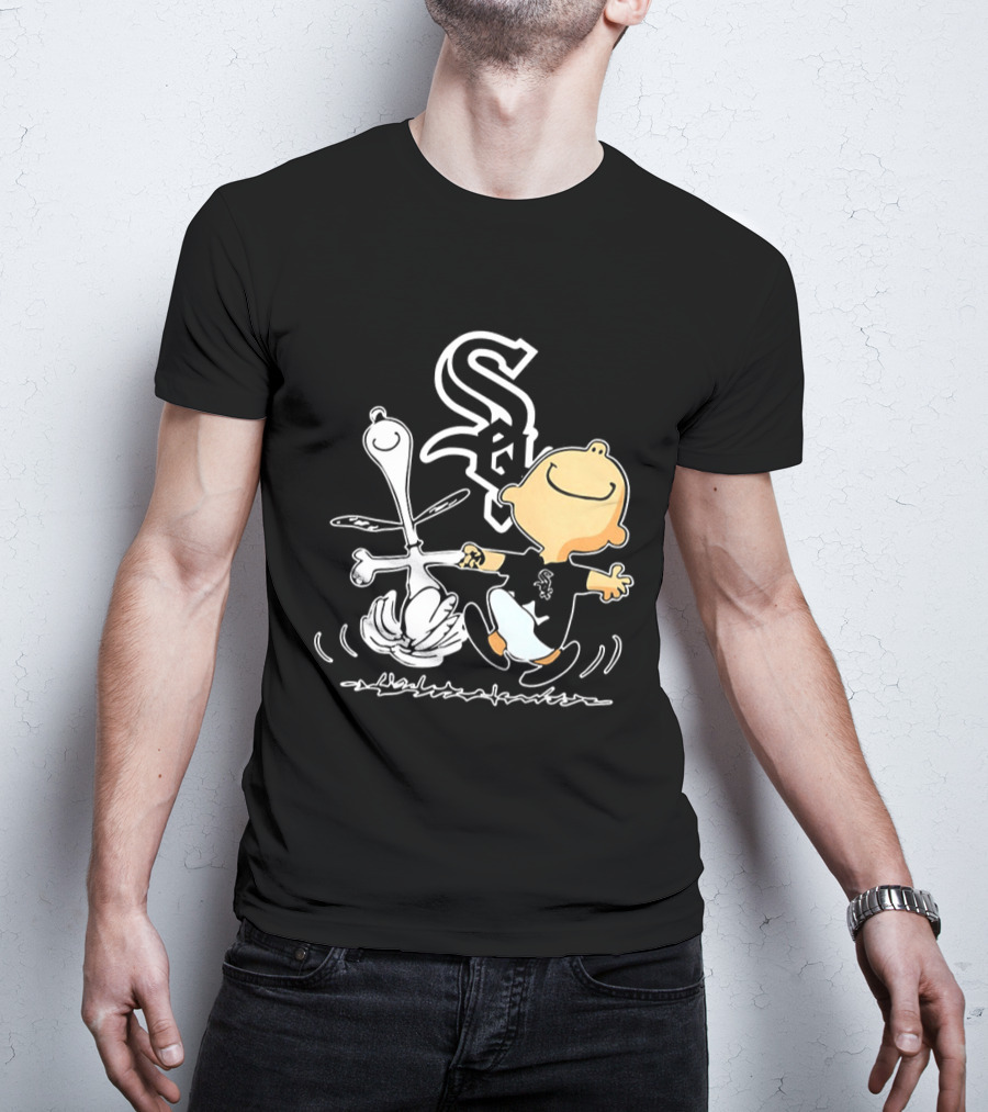 Charlie Brown Snoopy Chicago White Sox Dance Peanuts Comic Strip T-Shirt