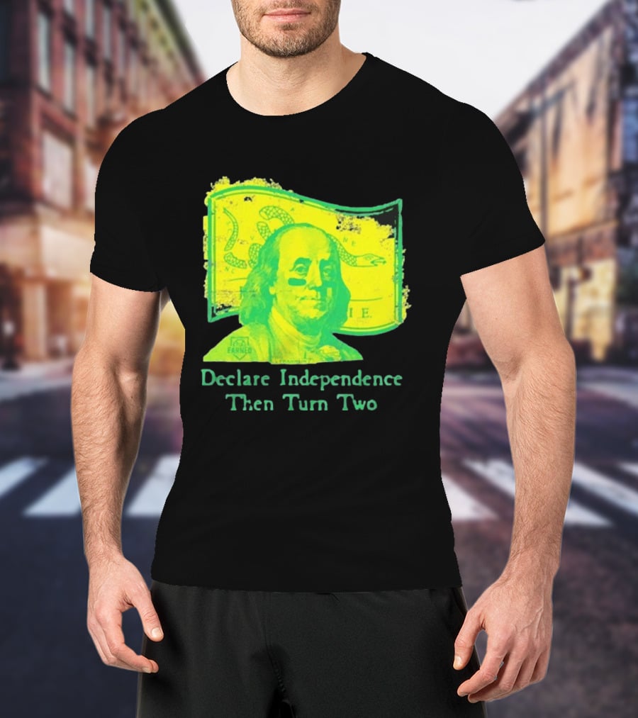 Declare Independence Then Turn Two Benjamin Franklin Join Or Die Snake Flag T-Shirt