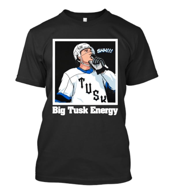 Big Tusk Energy Hockey Shhh Tusk Player White Uniform T-Shirt