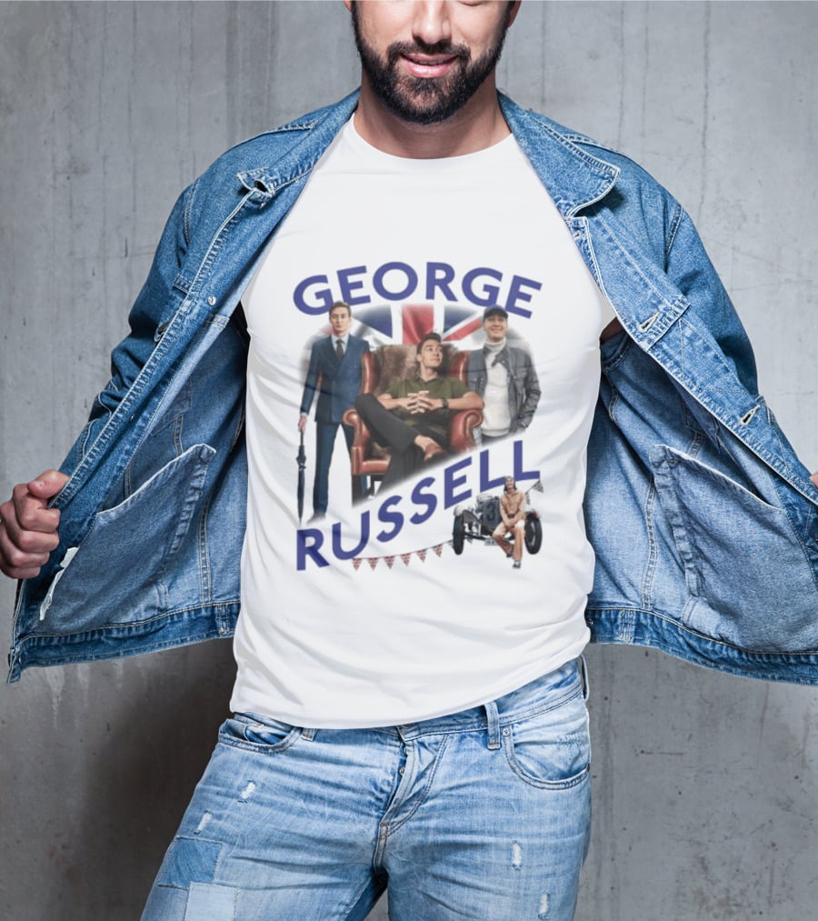 George Russell Formula 1 Driver Fashion And Lifestyle Collage T-Shirt