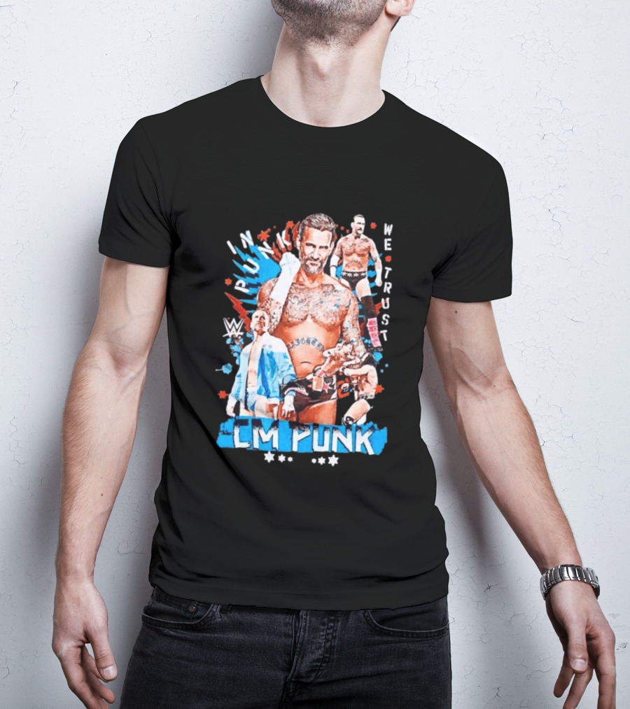 CM Punk WWE In Punk We Trust Collage Free Shipping T-Shirt