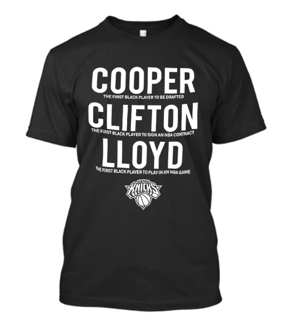 New York Knicks NBA 75th Anniversary Cooper Clifton Lloyd Pioneers T-Shirt