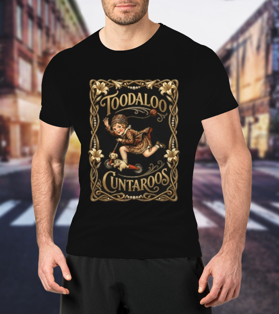 Toodaloo Cuntaroos Vintage Roller Girl With Dog T-Shirt