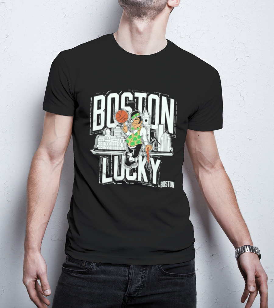 Boston Celtics Lucky City Basketball Skyline T-Shirt
