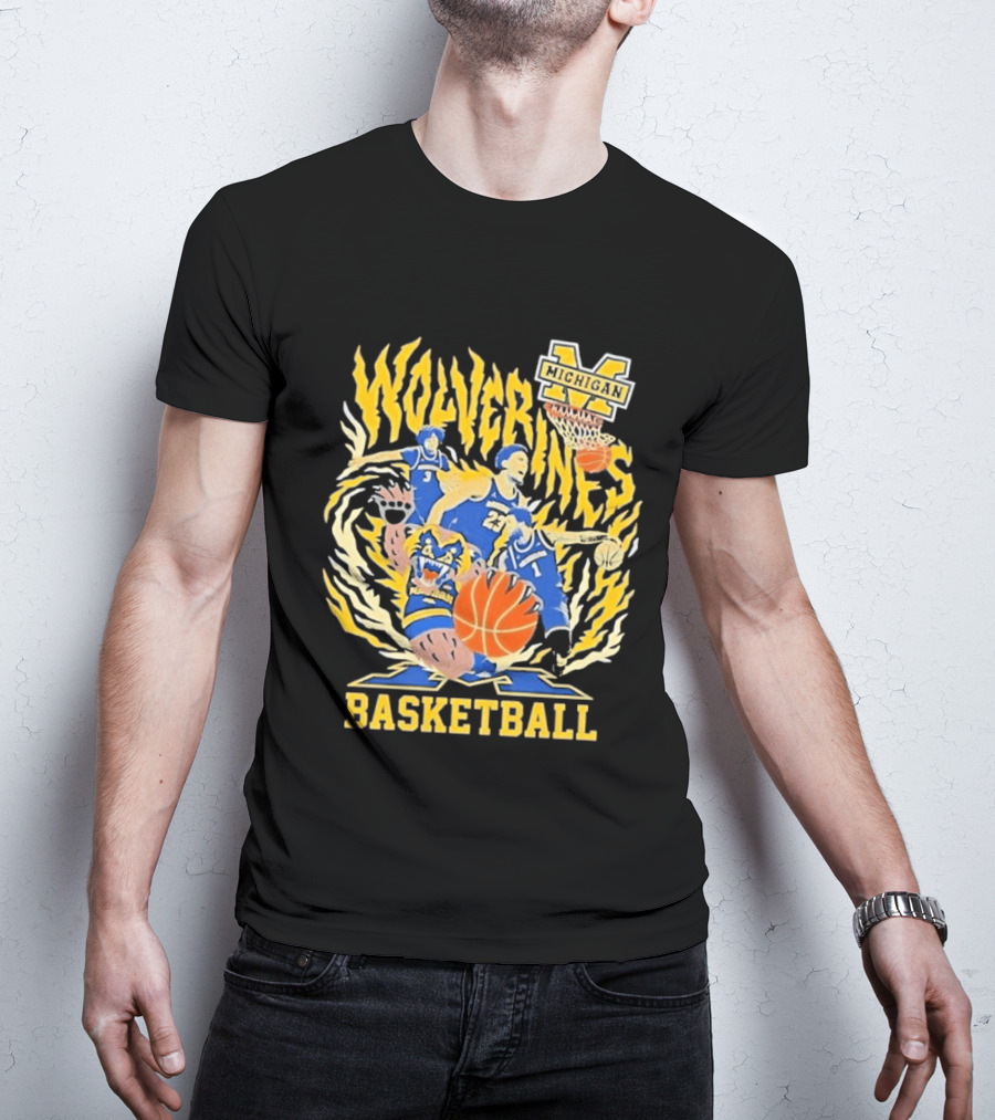 Michigan Wolverines NCAA Final Four 2026 Basketball Players Bear T-Shirt