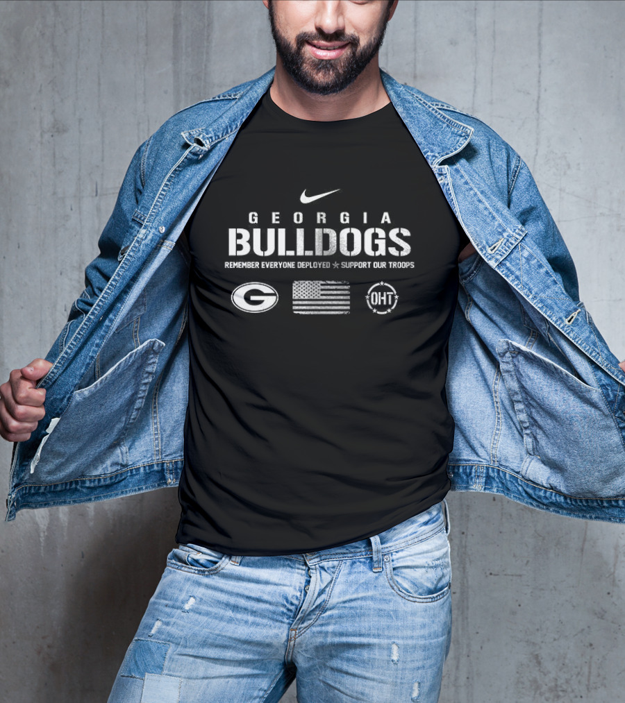 Georgia Bulldogs Remember Everyone Deployed Support Our Troops Nike T-Shirt