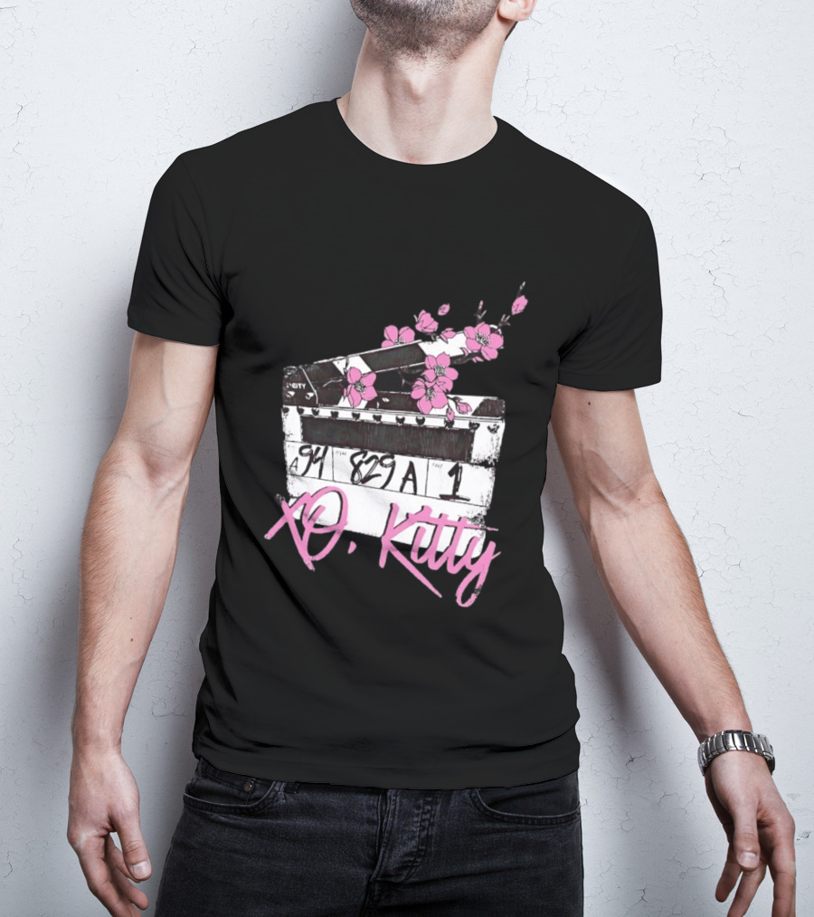 XO Kitty Film Clapperboard With Pink Flowers T-Shirt