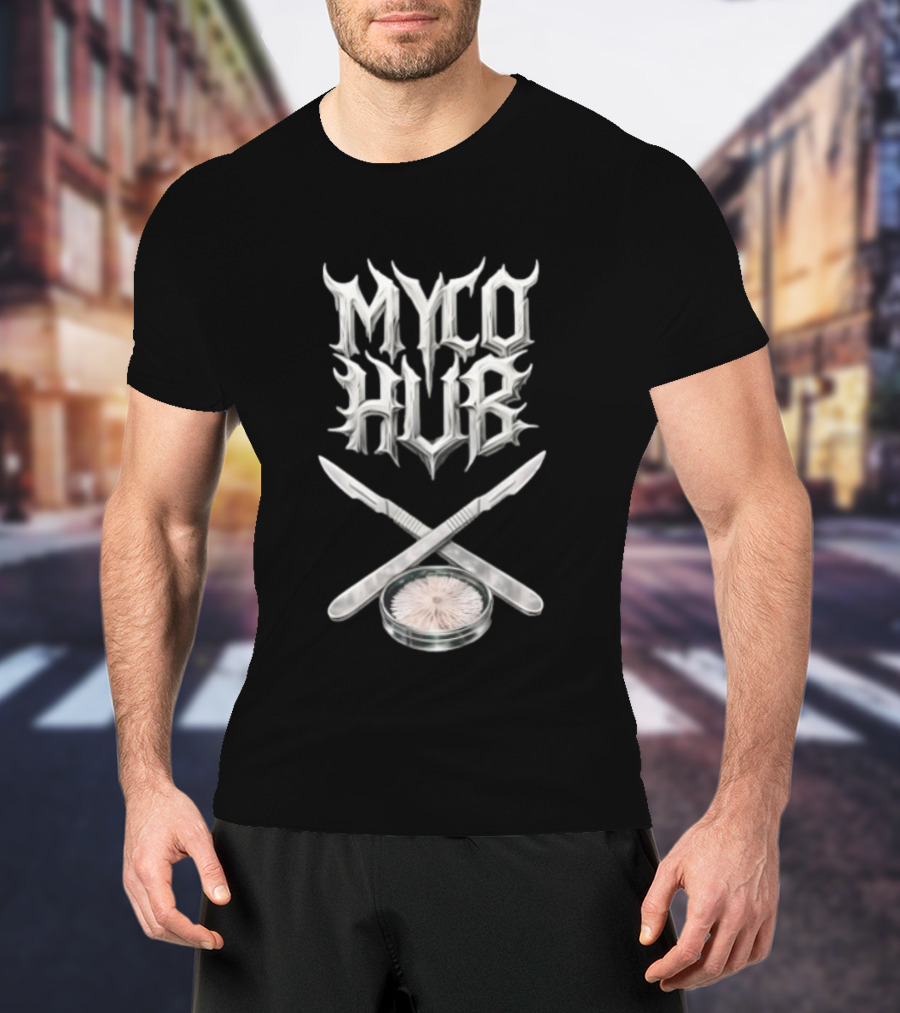 MYCO HUB Scalpel And Petri Dish Symbol Science T-Shirt