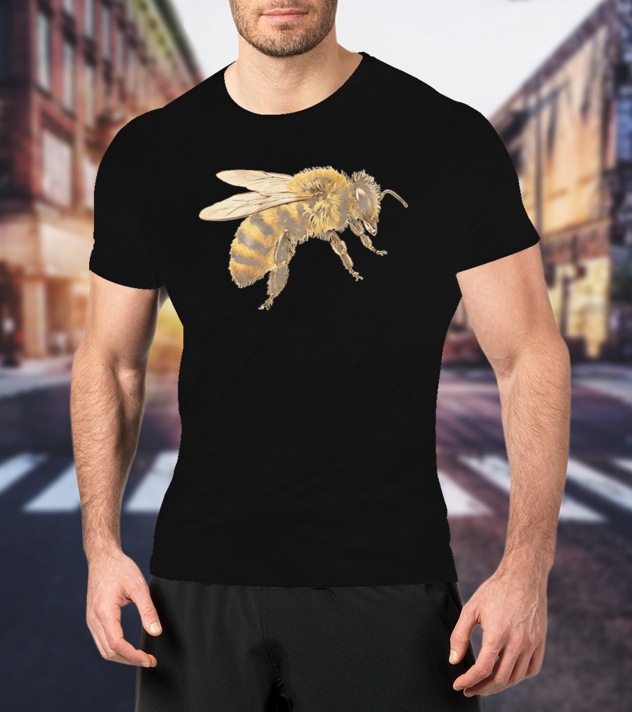 Honey Bee Realistic Illustration Detailed Insect T-Shirt