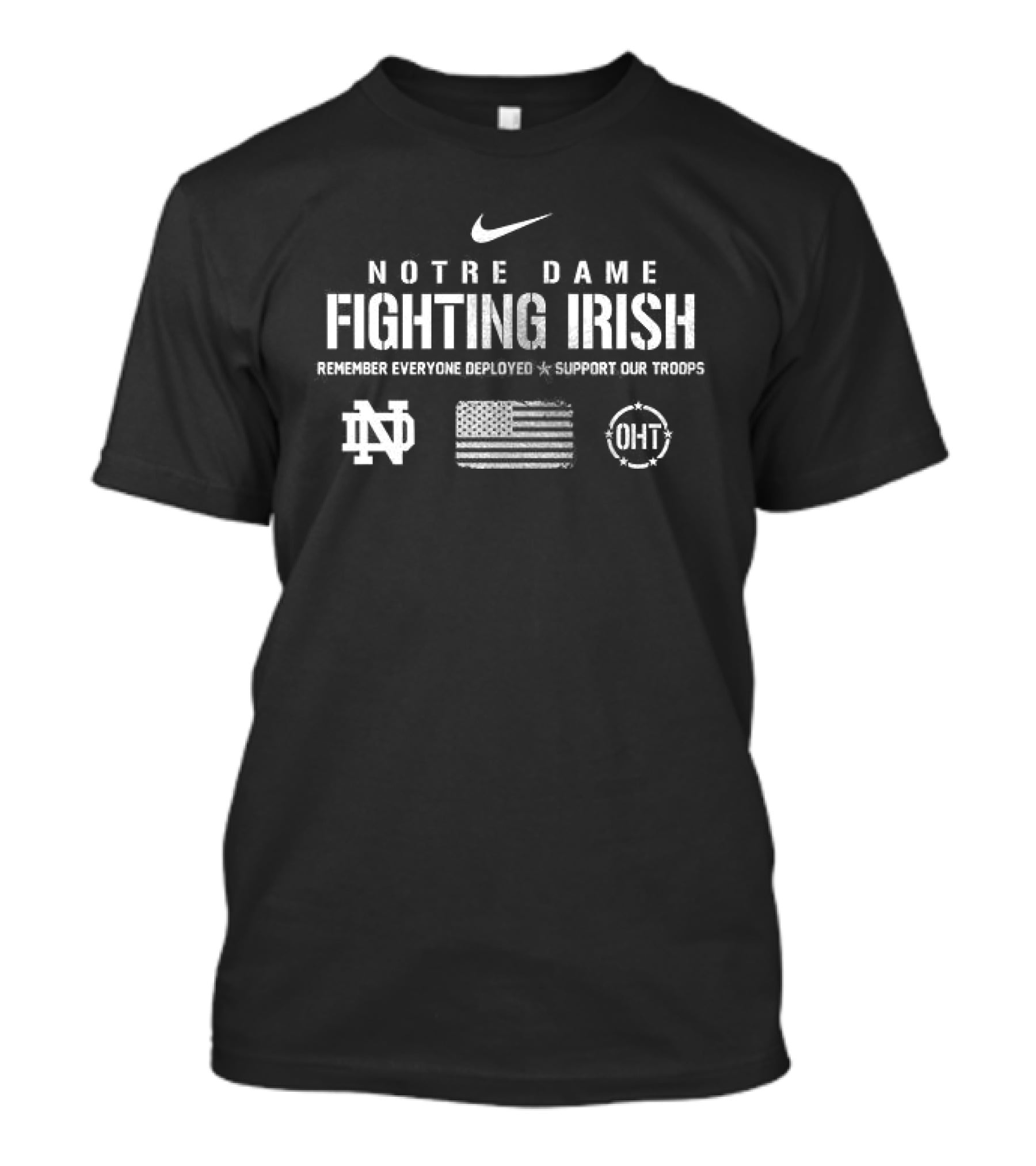 Notre Dame Fighting Irish Nike Support Our Troops Red Friday T-Shirt