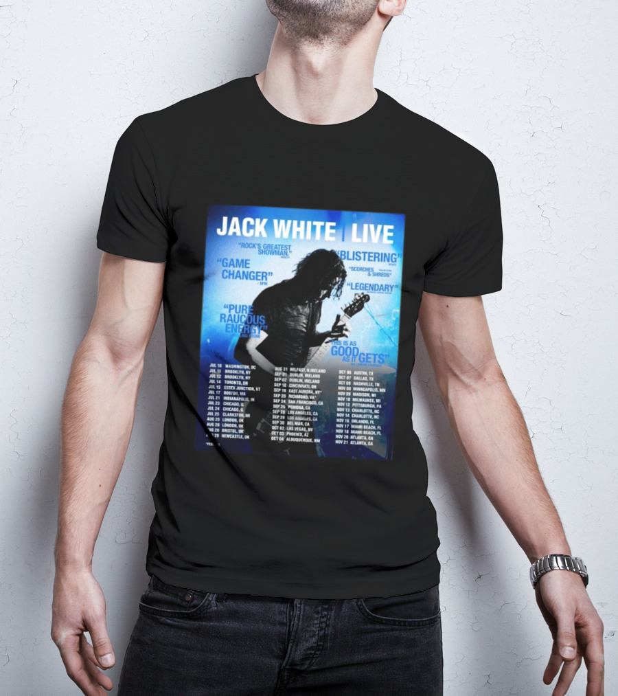 Jack White Live 2026 North America UK Ireland Tour Dates Washington DC Kickoff T-Shirt