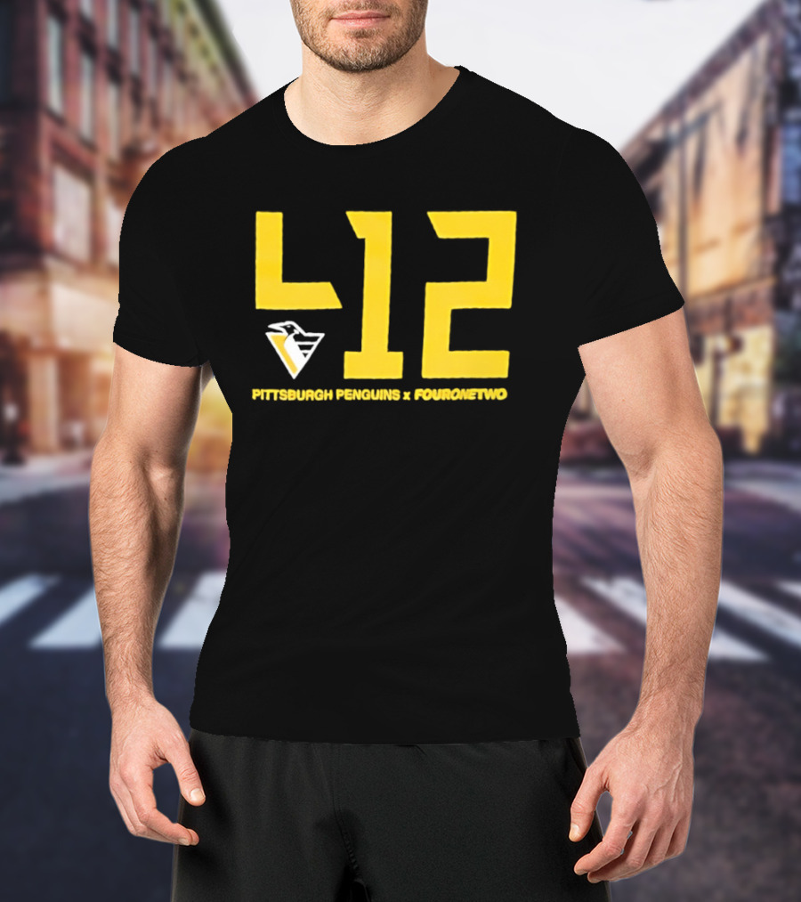 Pittsburgh Penguins 412 Fouronetwo Yellow Number T-Shirt
